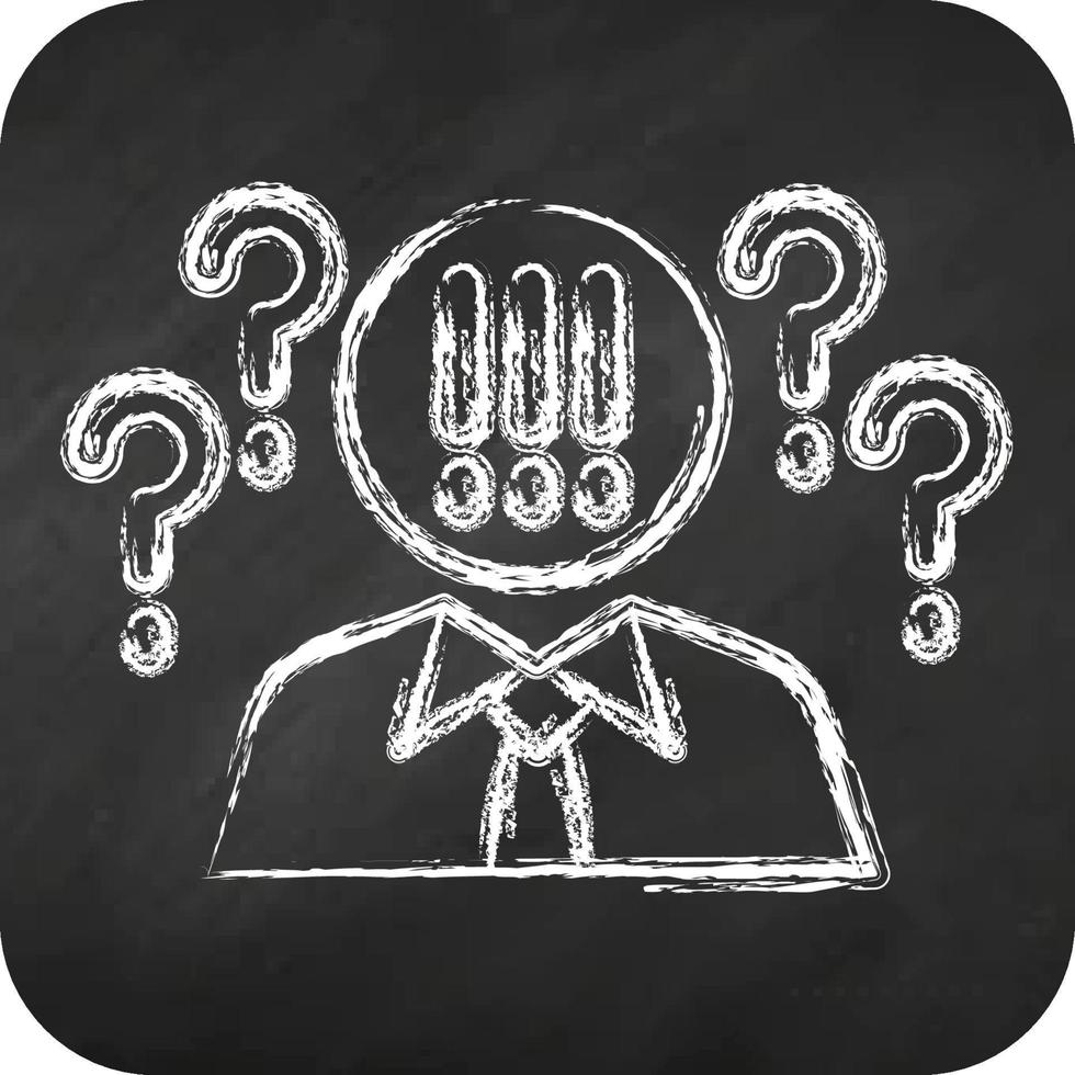 Icon Critical Thinking. related to Psychological symbol. chalk style. simple illustration. emotions, empathy, assistance vector