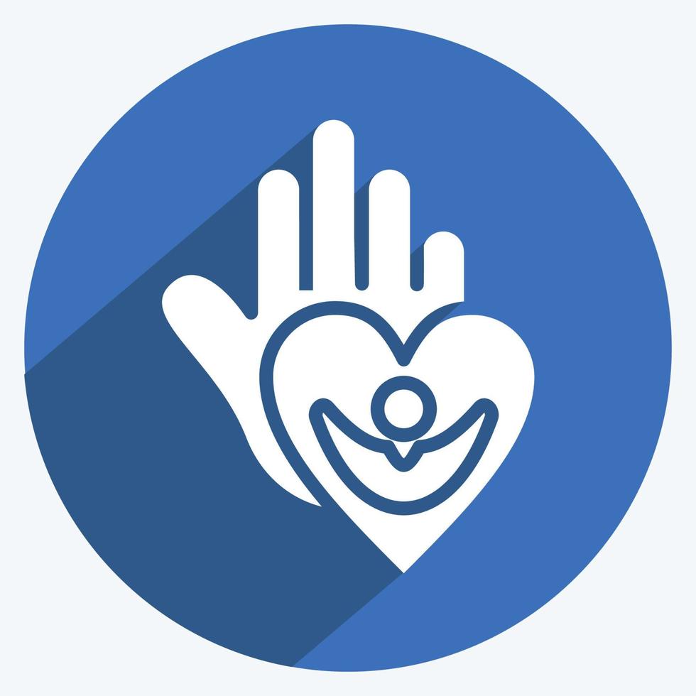 Icon Caring For People. related to Psychological symbol. long shadow style. simple illustration. emotions, empathy, assistance vector