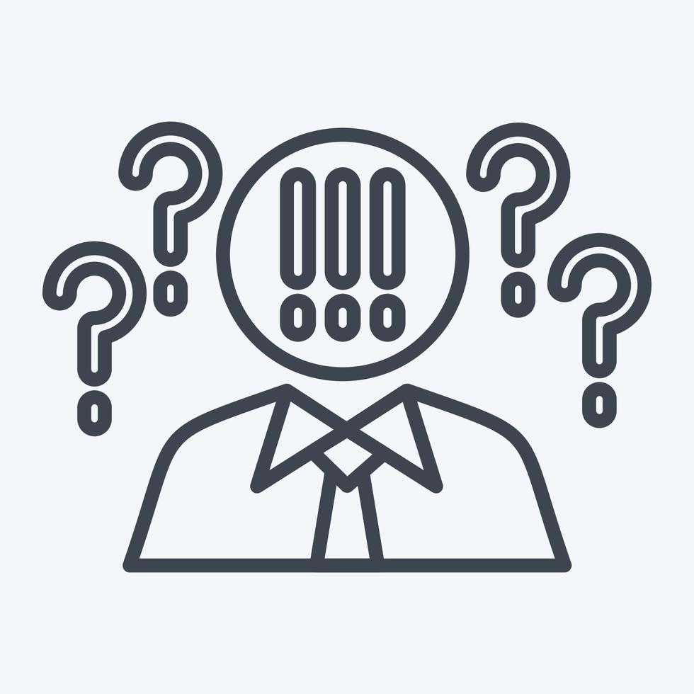 Icon Critical Thinking. related to Psychological symbol. line style. simple illustration. emotions, empathy, assistance vector