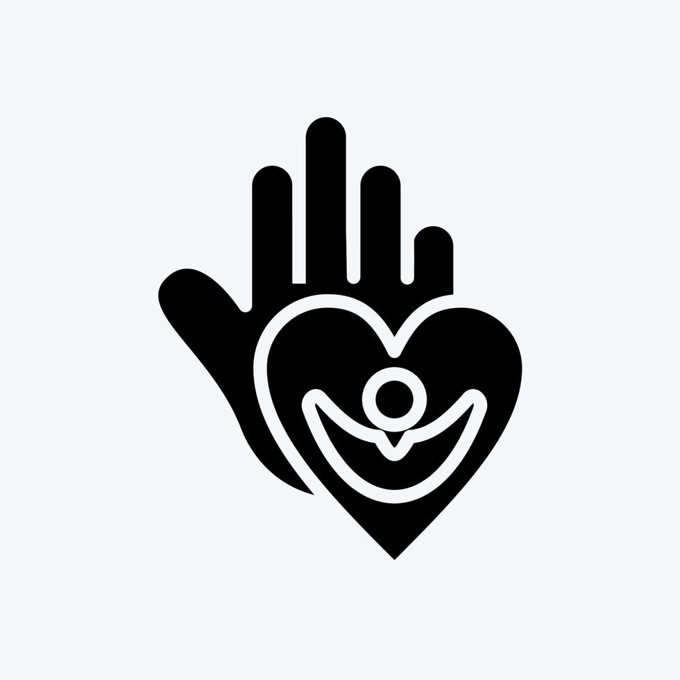 Icon Caring For People. related to Psychological symbol. glyph style. simple illustration. emotions, empathy, assistance vector