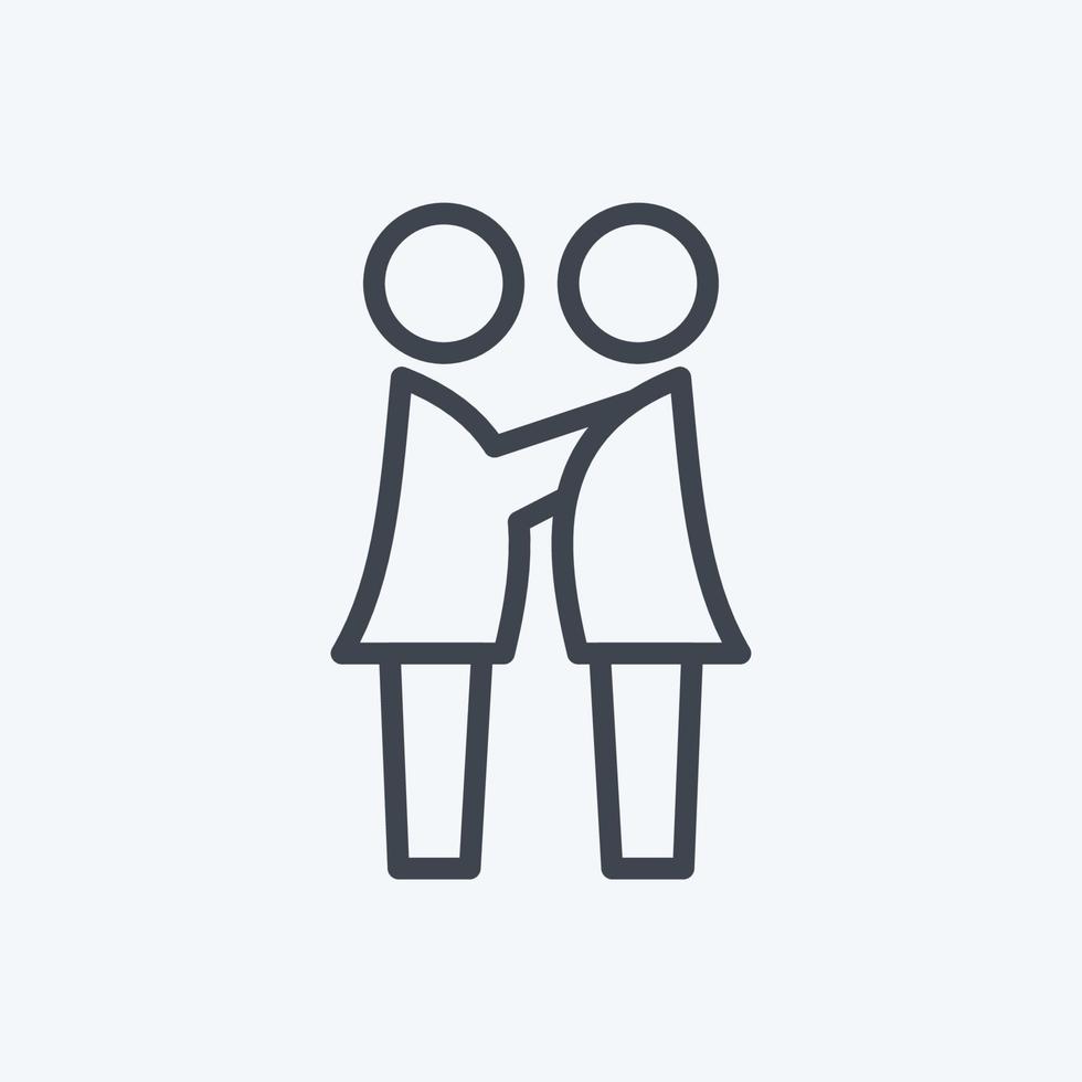 Icon Feeling Compassion. related to Psychological symbol. line style. simple illustration. emotions, empathy, assistance vector