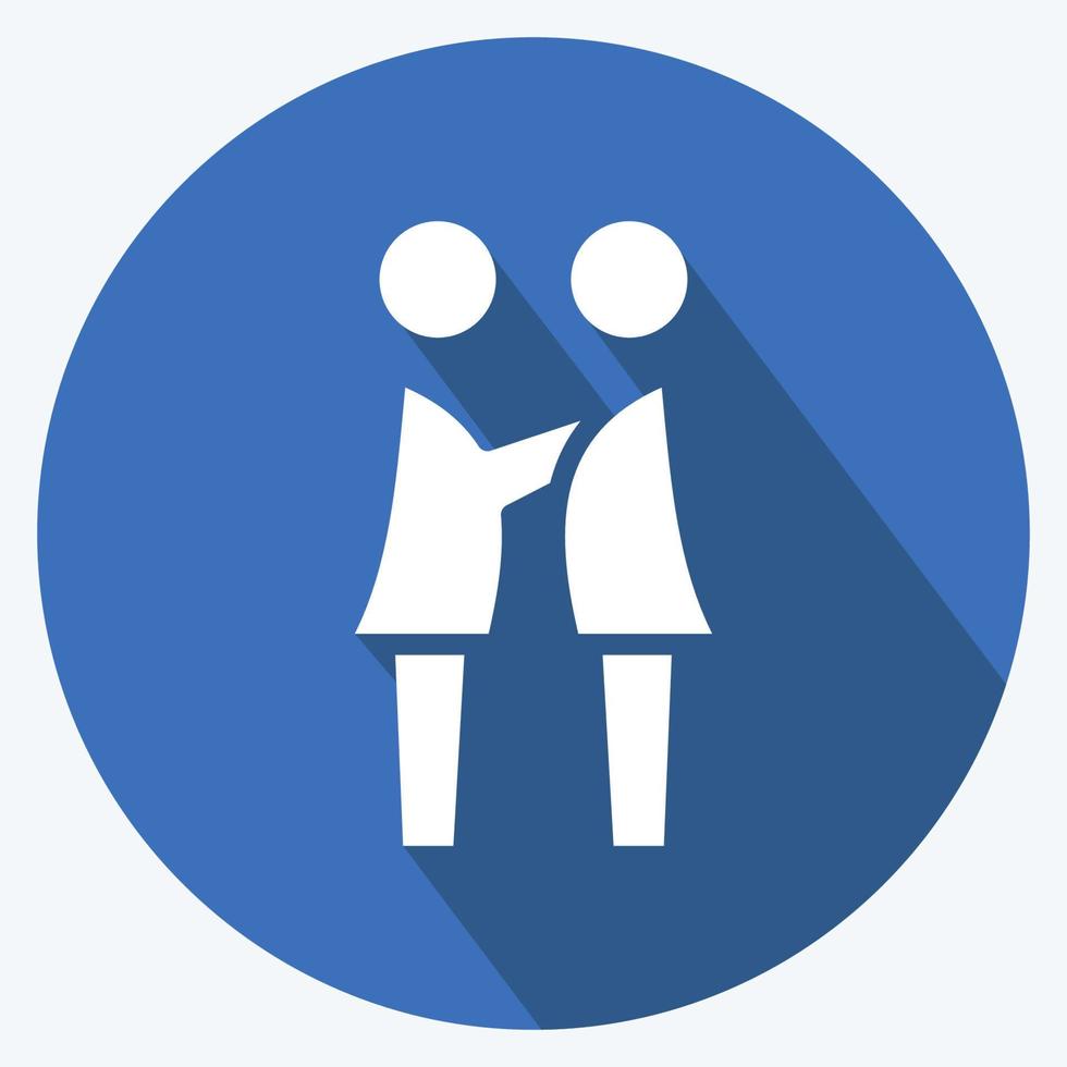 Icon Feeling Compassion. related to Psychological symbol. long shadow style. simple illustration. emotions, empathy, assistance vector