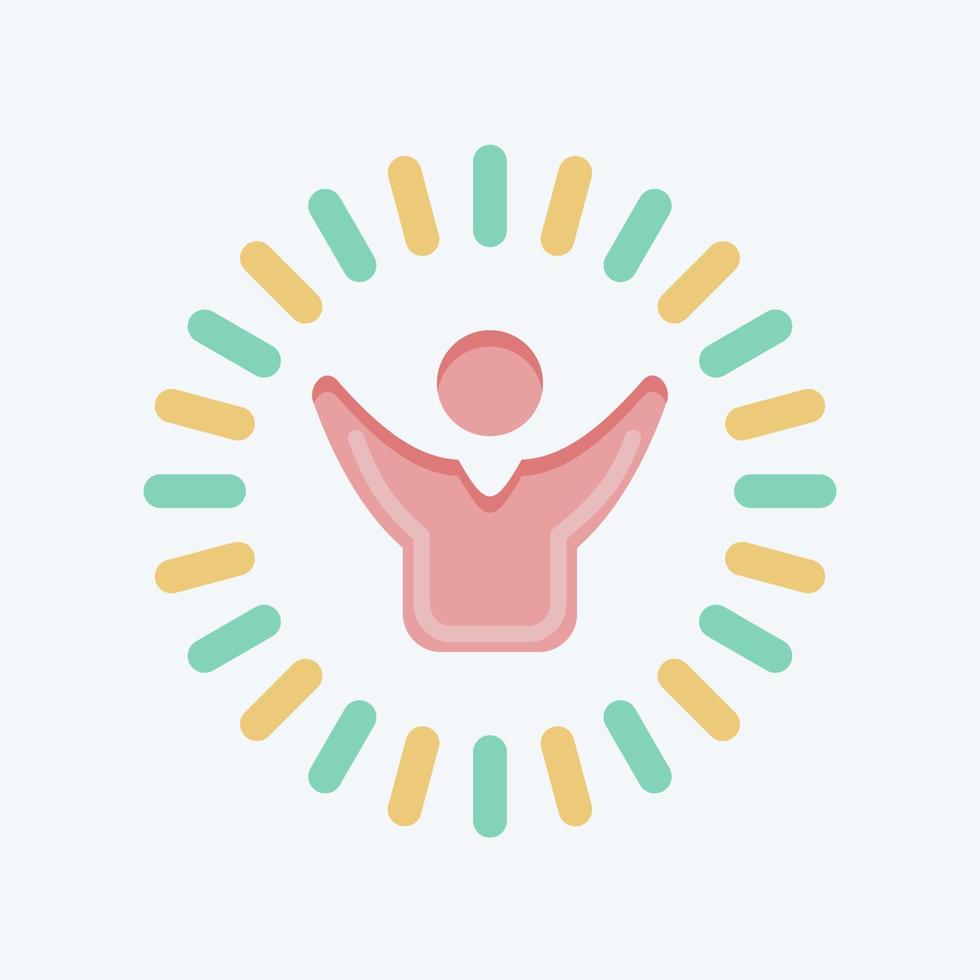 Icon Optimism and Happines. related to Psychological symbol. flat style. simple illustration. emotions, empathy, assistance vector