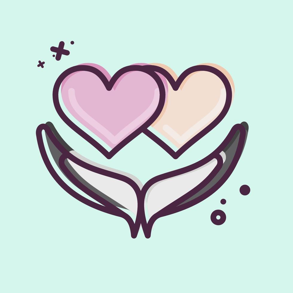 Icon Forgiveness. related to Psychological symbol. MBE style. simple illustration. emotions, empathy, assistance vector