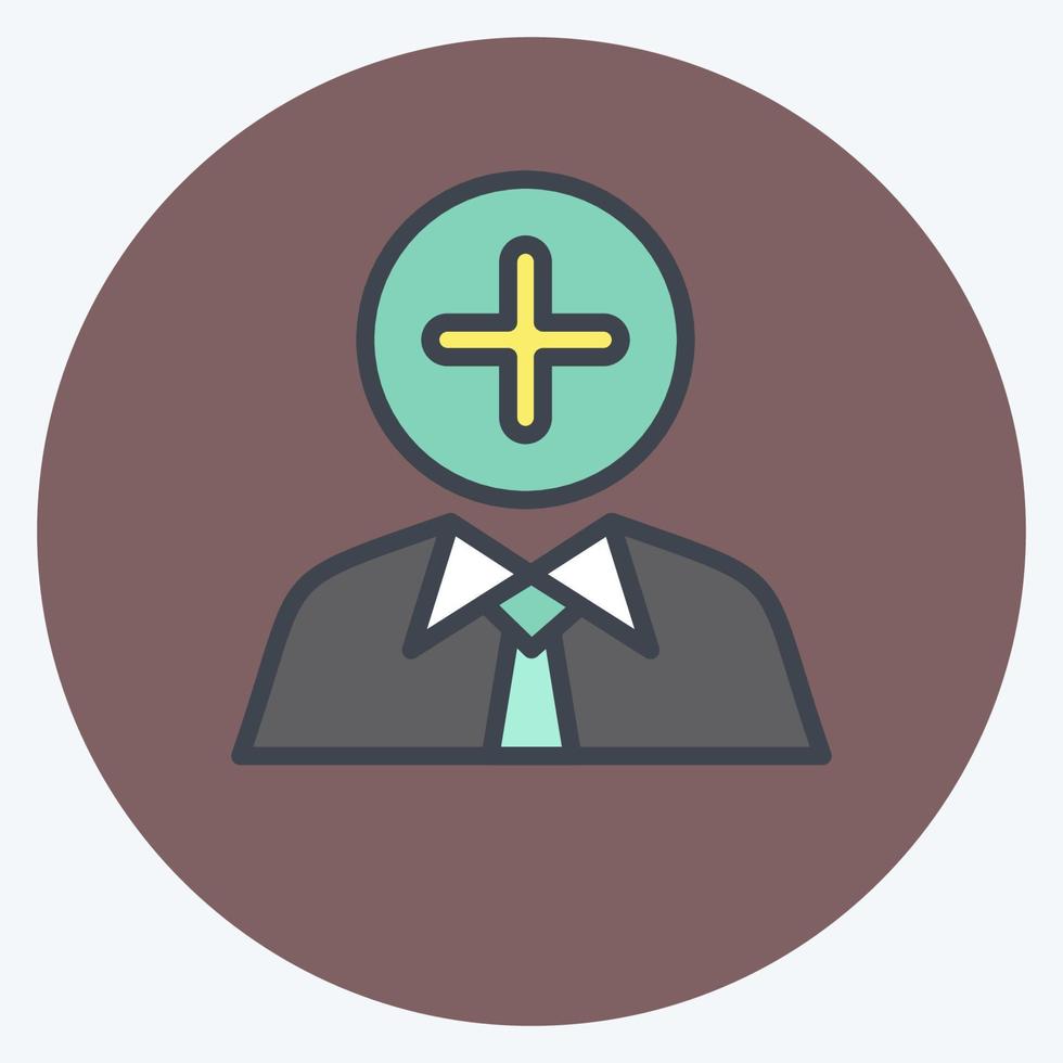 Icon Positive Thoughts. related to Psychological symbol. color mate style. simple illustration. emotions, empathy, assistance vector