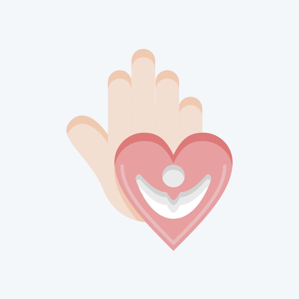 Icon Caring For People. related to Psychological symbol. flat style. simple illustration. emotions, empathy, assistance vector