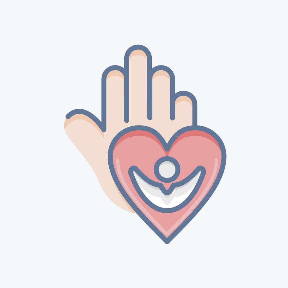 Icon Caring For People. related to Psychological symbol. doodle style. simple illustration. emotions, empathy, assistance vector