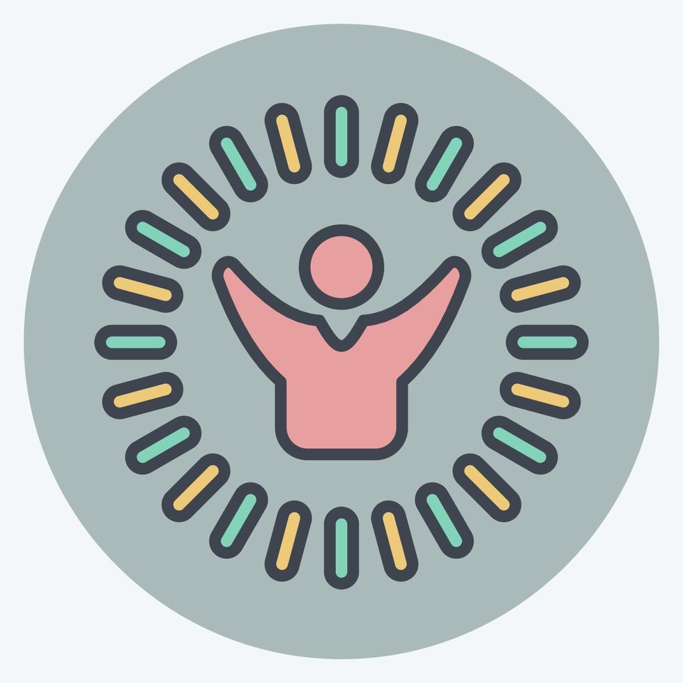 Icon Optimism and Happines. related to Psychological symbol. color mate style. simple illustration. emotions, empathy, assistance vector