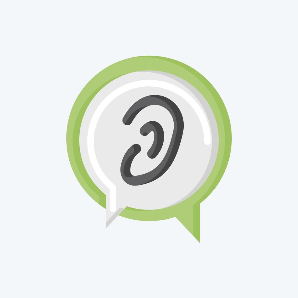 Icon Listen to Others. related to Psychological symbol. flat style. simple illustration. emotions, empathy, assistance vector