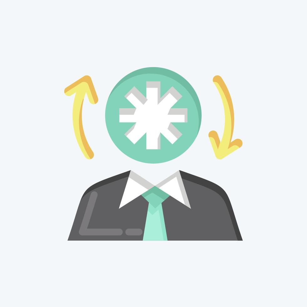 Icon Faster Thinking. related to Psychological symbol. flat style. simple illustration. emotions, empathy, assistance vector