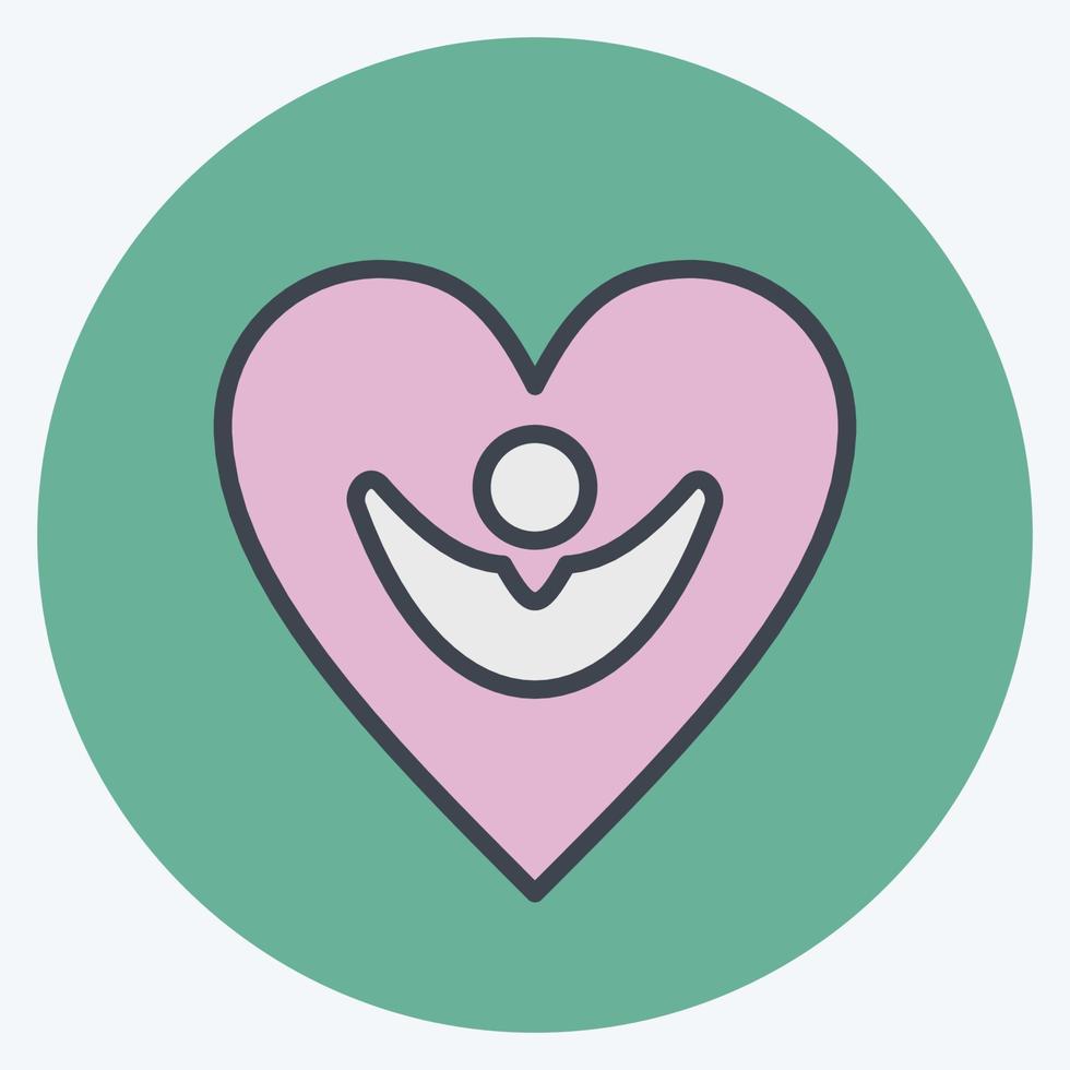 Icon Happiness. related to Psychological symbol. color mate style. simple illustration. emotions, empathy, assistance vector