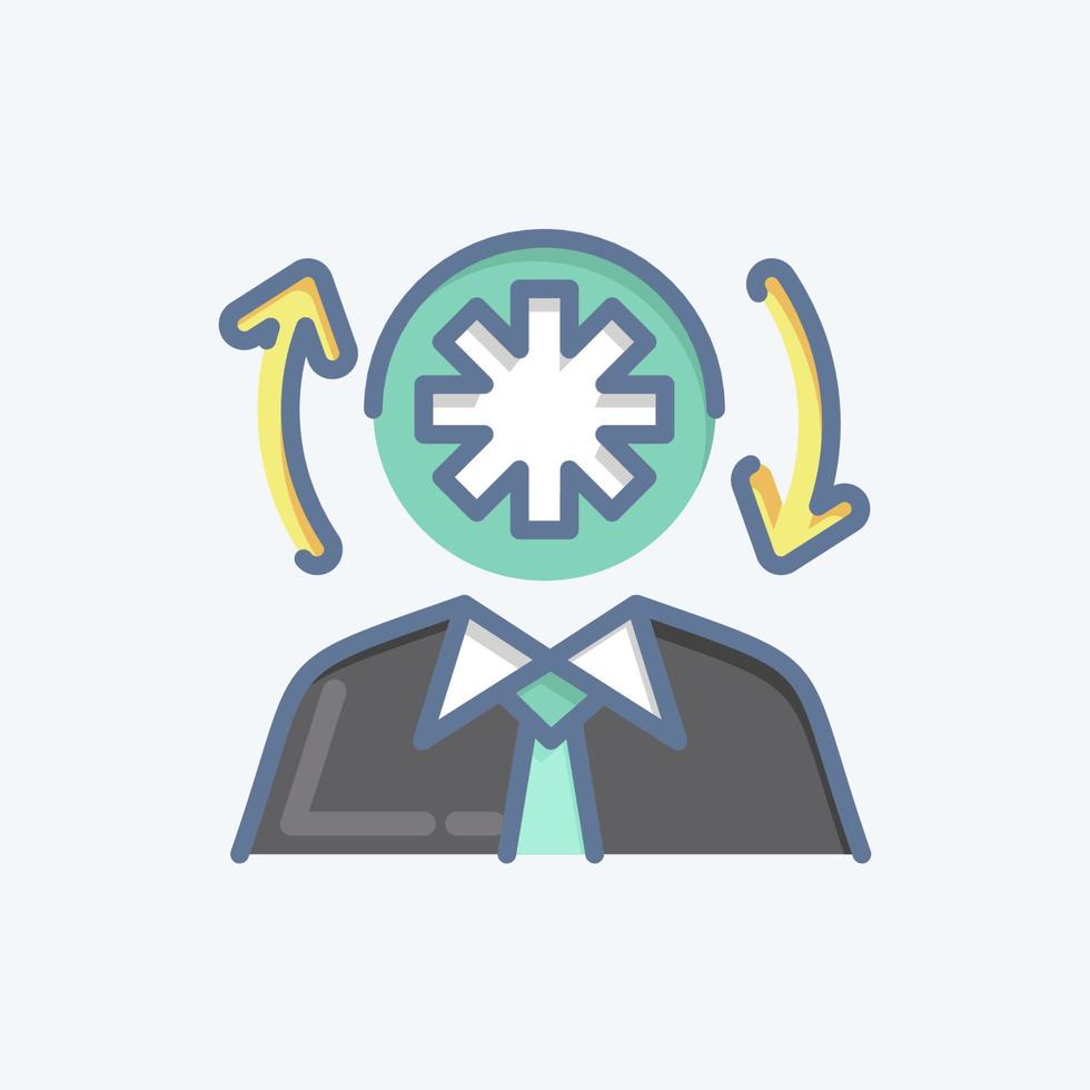 Icon Faster Thinking. related to Psychological symbol. doodle style. simple illustration. emotions, empathy, assistance vector
