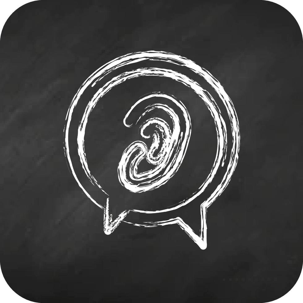 Icon Listen to Others. related to Psychological symbol. chalk style. simple illustration. emotions, empathy, assistance vector