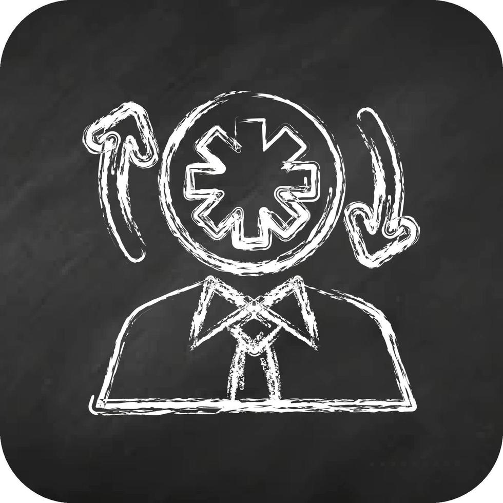 Icon Faster Thinking. related to Psychological symbol. chalk style. simple illustration. emotions, empathy, assistance vector