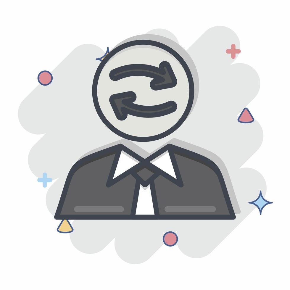 Icon Emotional Intelligence. related to Psychological symbol. Comic Style. simple illustration. emotions, empathy, assistance vector