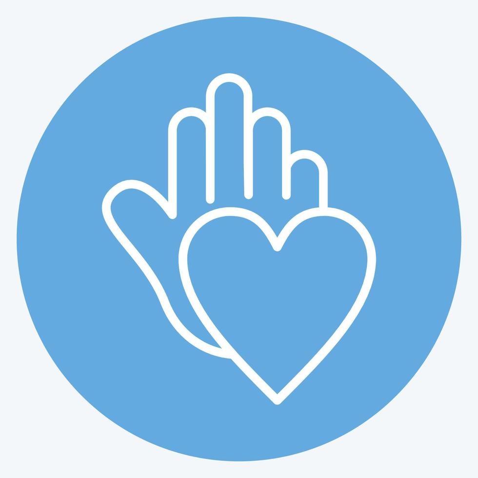 Icon Charity. related to Psychological symbol. blue eyes style. simple illustration. emotions, empathy, assistance vector