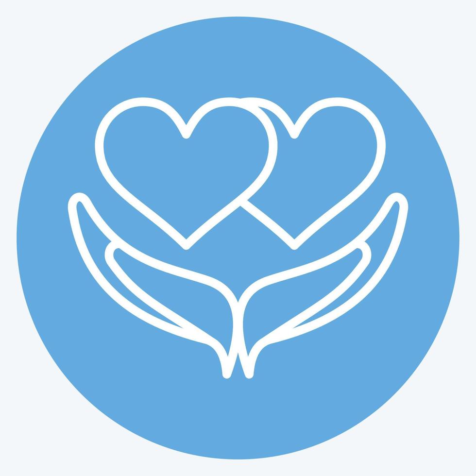 Icon Forgiveness. related to Psychological symbol. blue eyes style. simple illustration. emotions, empathy, assistance vector