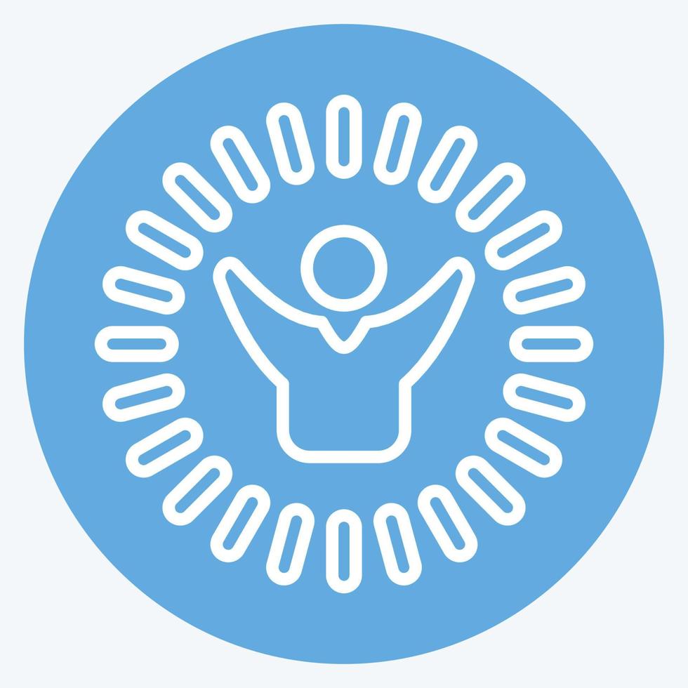 Icon Optimism and Happines. related to Psychological symbol. blue eyes style. simple illustration. emotions, empathy, assistance vector