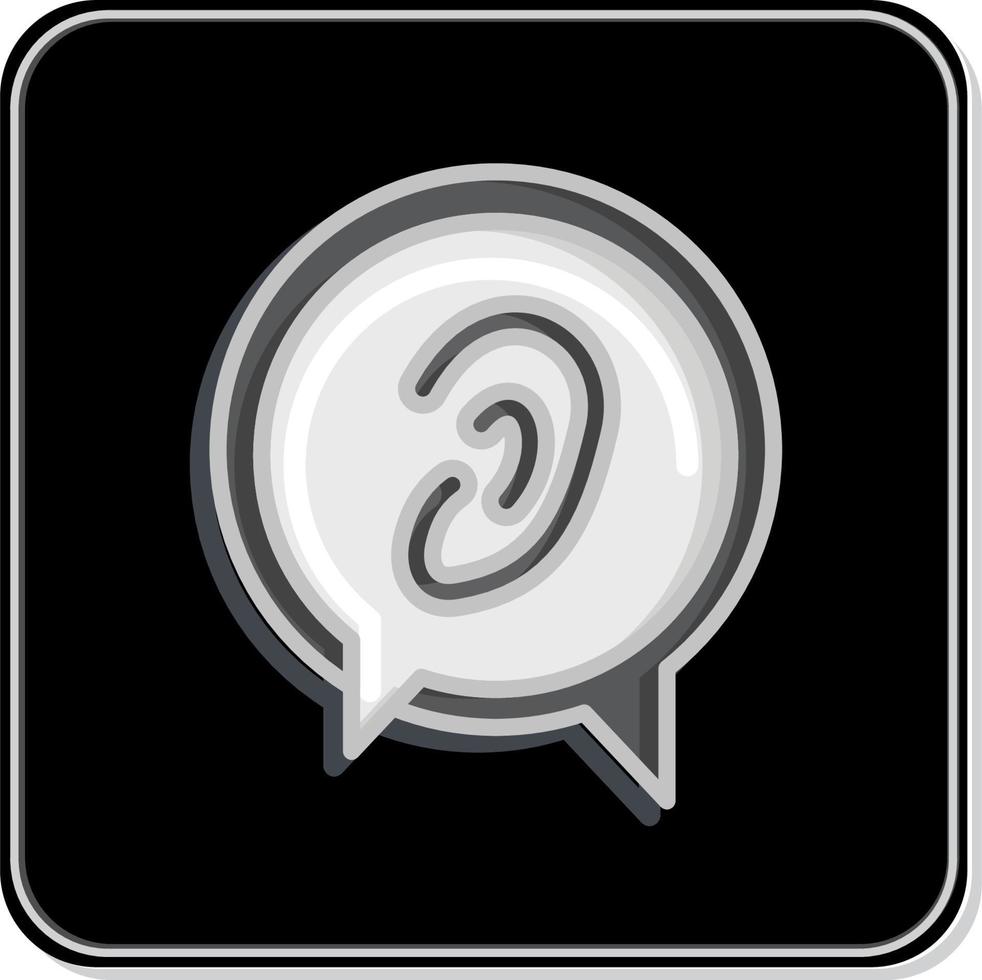 Icon Listen to Others. related to Psychological symbol. Glossy Style. simple illustration. emotions, empathy, assistance vector