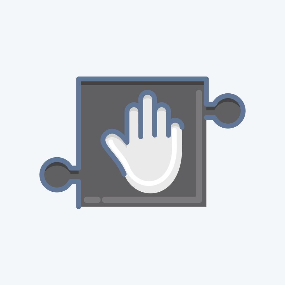 Icon Helping Hand. related to Psychological symbol. doodle style. simple illustration. emotions, empathy, assistance vector