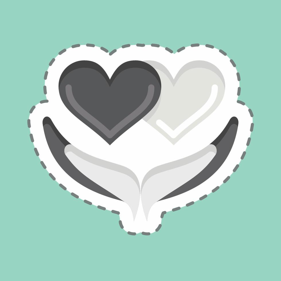 Sticker line cut Forgiveness. related to Psychological symbol. simple illustration. emotions, empathy, assistance vector