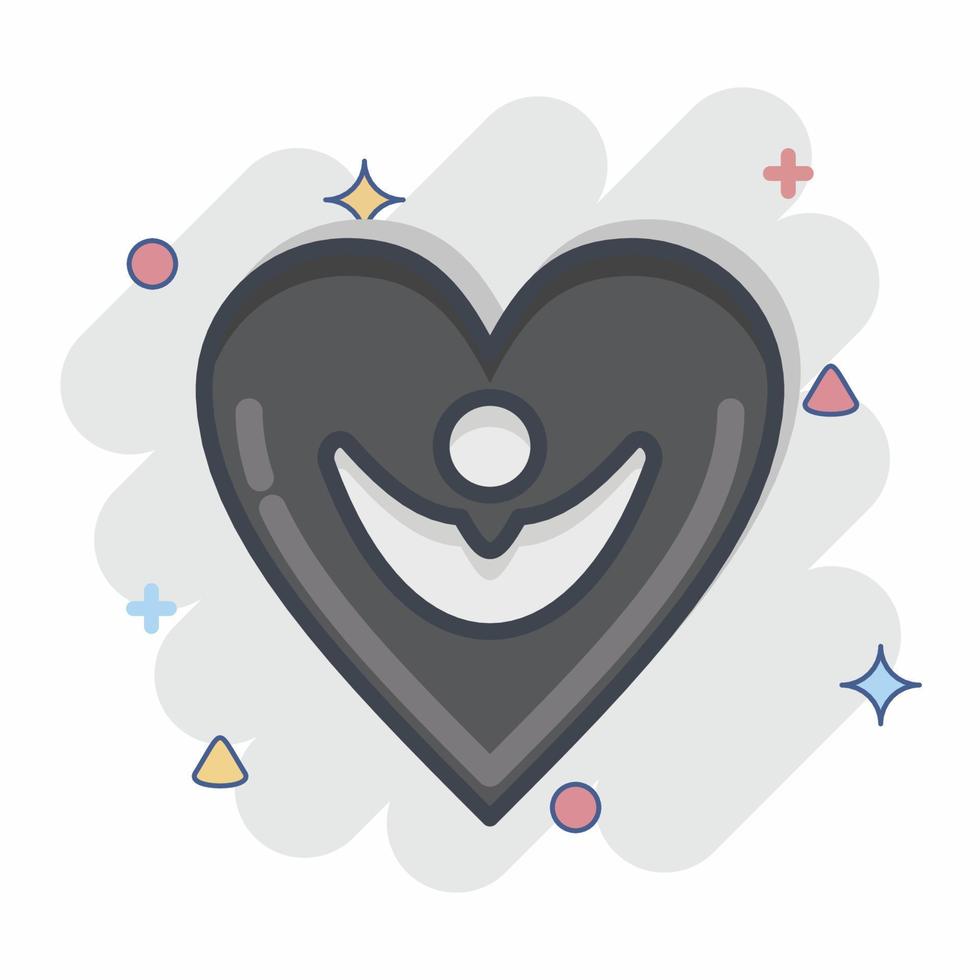 Icon Happiness. related to Psychological symbol. Comic Style. simple illustration. emotions, empathy, assistance vector