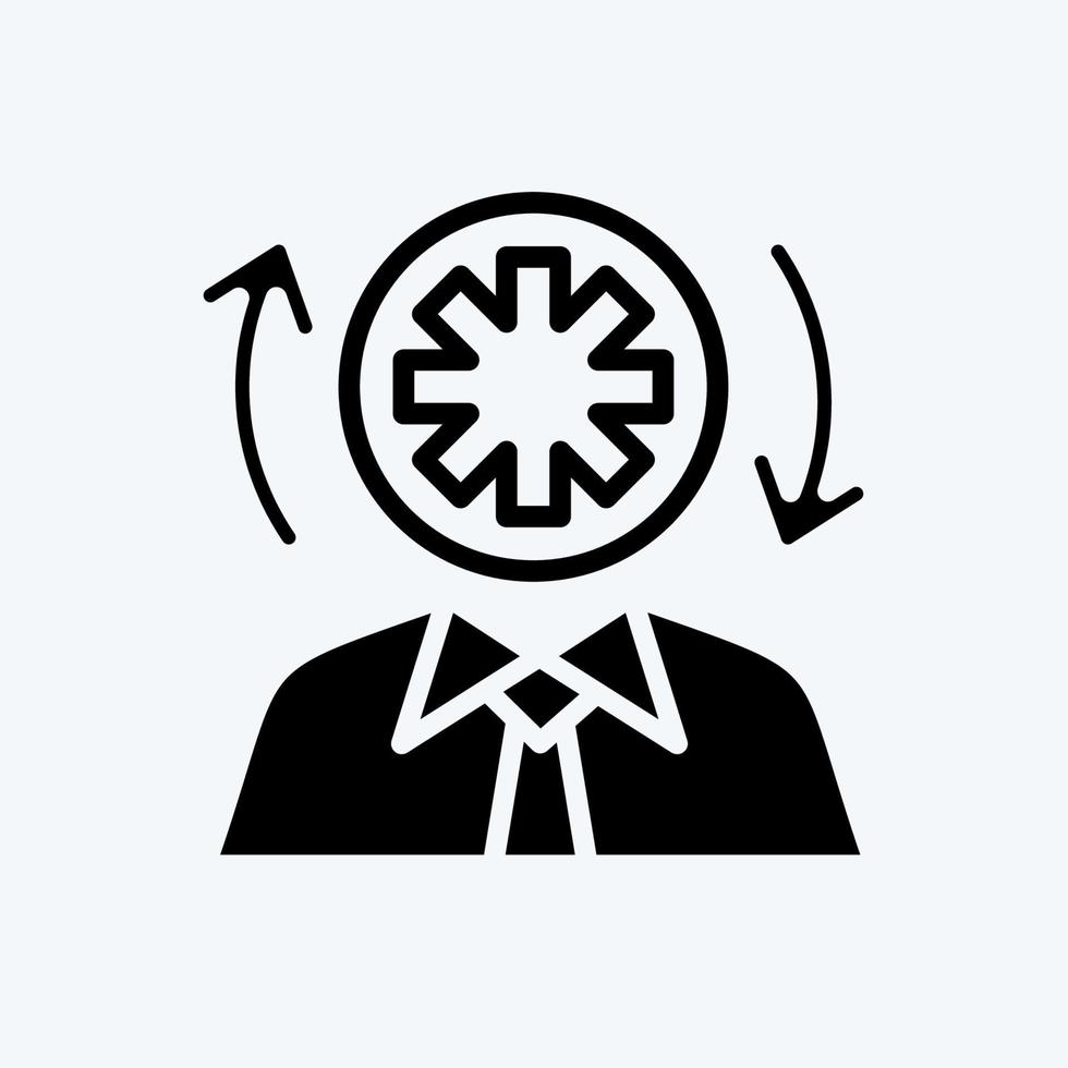 Icon Faster Thinking. related to Psychological symbol. glyph style. simple illustration. emotions, empathy, assistance vector