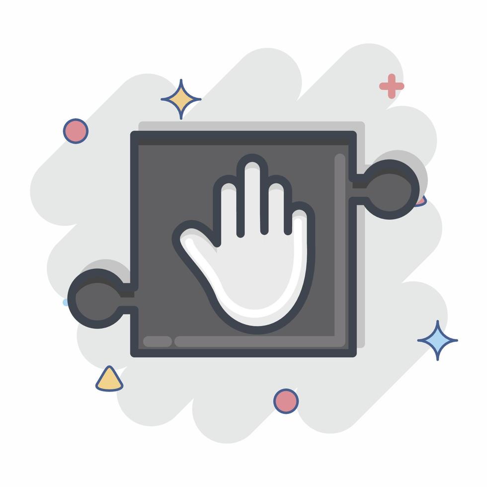 Icon Helping Hand. related to Psychological symbol. Comic Style. simple illustration. emotions, empathy, assistance vector