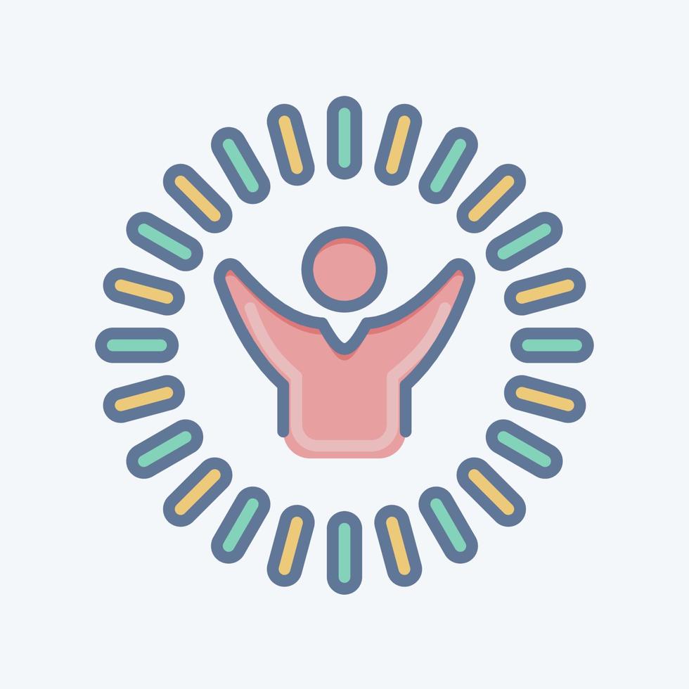 Icon Optimism and Happines. related to Psychological symbol. doodle style. simple illustration. emotions, empathy, assistance vector