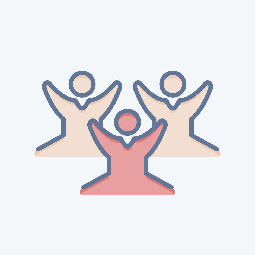 Icon Meditation Training. related to Psychological symbol. doodle style. simple illustration. emotions, empathy, assistance vector