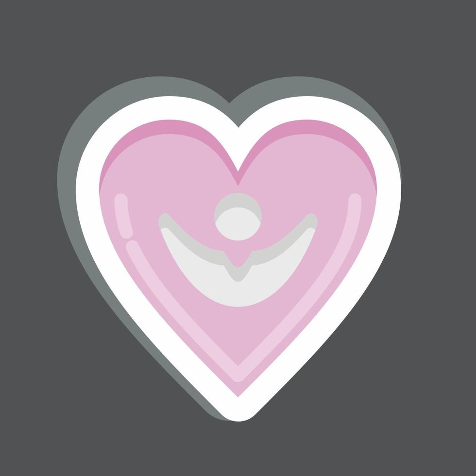 Sticker Happiness. related to Psychological symbol. simple illustration. emotions, empathy, assistance vector
