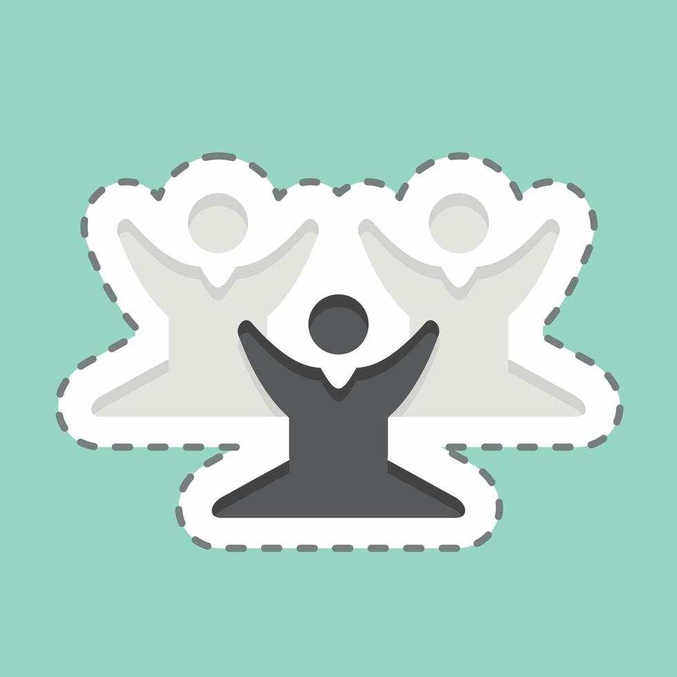 Sticker line cut Meditation Training. related to Psychological symbol. simple illustration. emotions, empathy, assistance vector