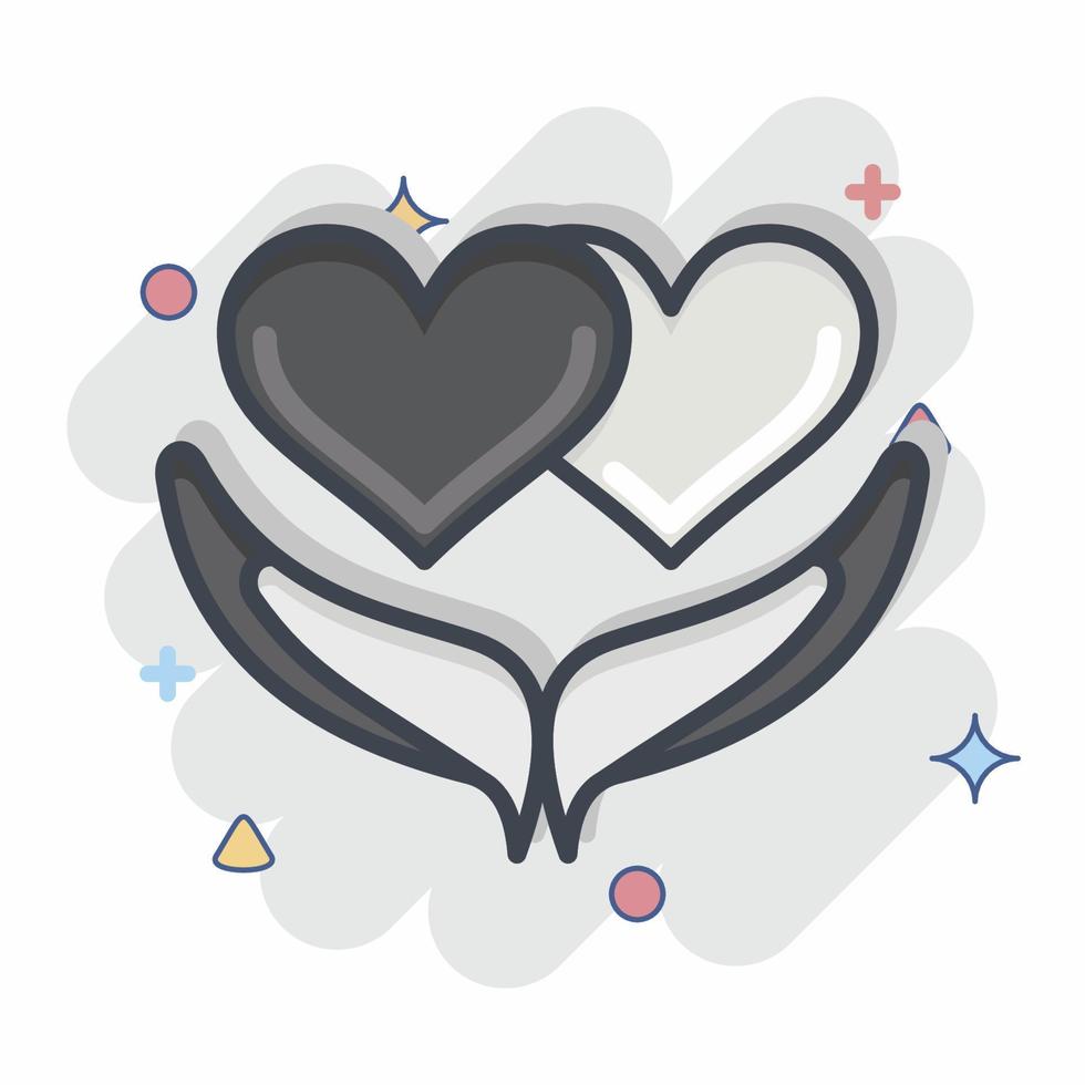 Icon Forgiveness. related to Psychological symbol. Comic Style. simple illustration. emotions, empathy, assistance vector