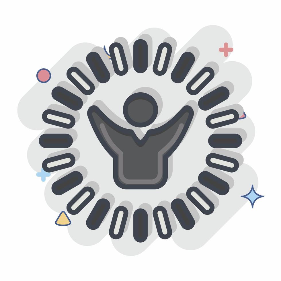Icon Optimism and Happines. related to Psychological symbol. Comic Style. simple illustration. emotions, empathy, assistance vector