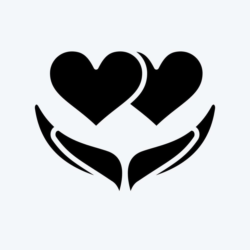 Icon Forgiveness. related to Psychological symbol. glyph style. simple illustration. emotions, empathy, assistance vector
