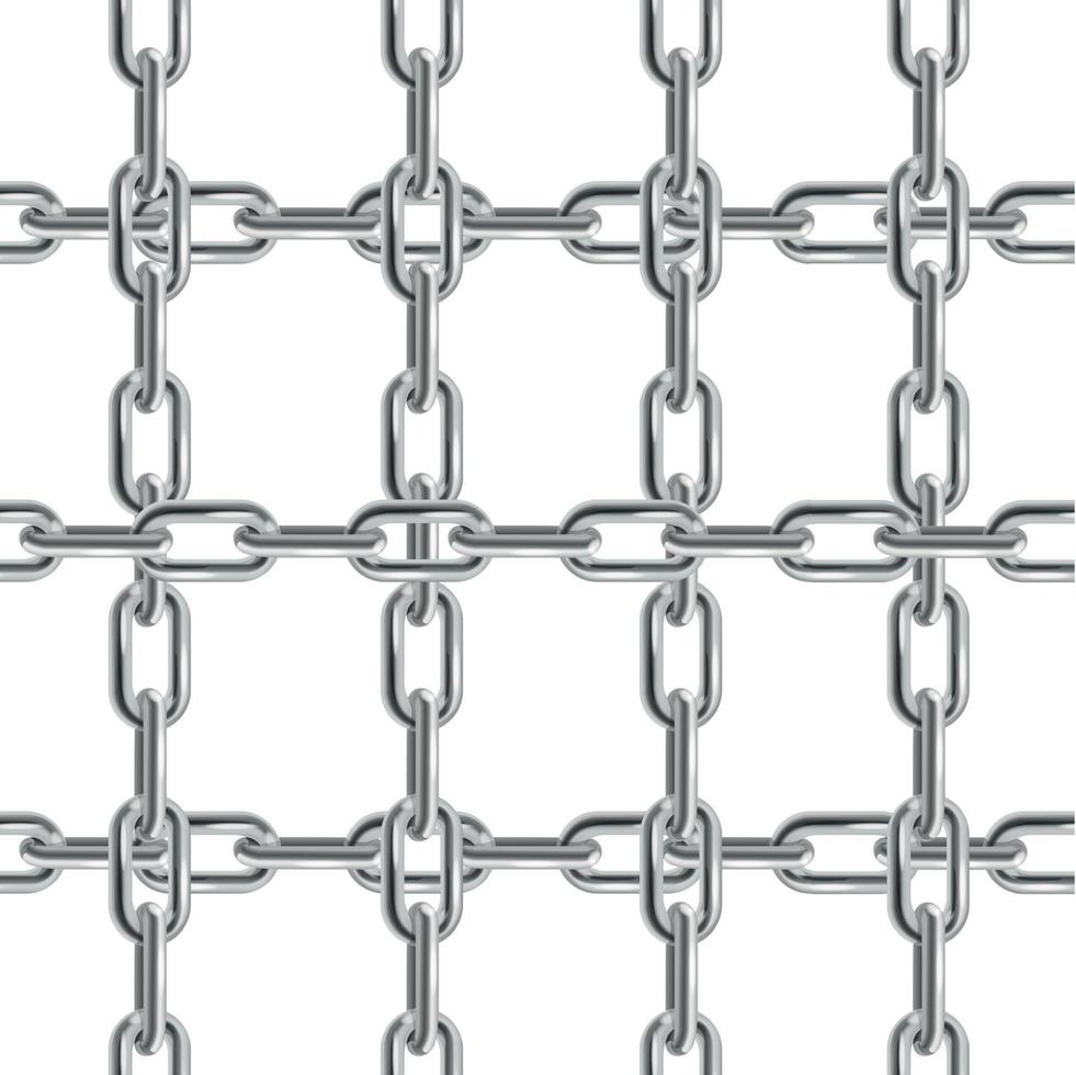 Realistic Detailed 3d Metal Chain Seamless Pattern Background. Vector