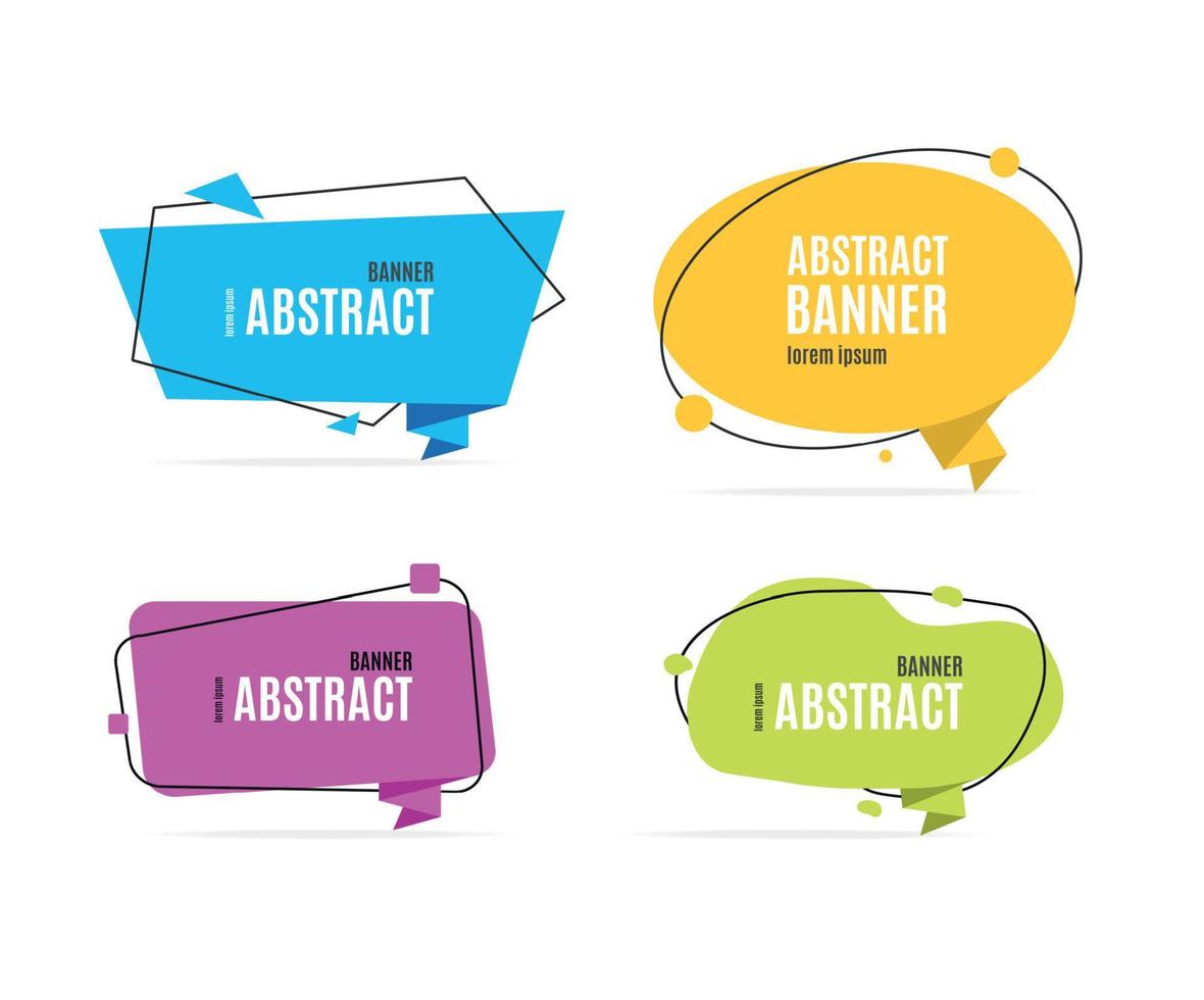 Banners Geometry Abstract Advertising Design Set. Vector