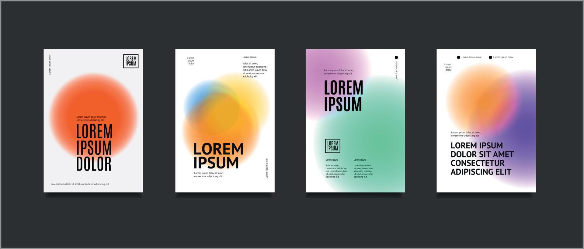 Minimalist Posters Set with Gradient Shape Patterns. Vector