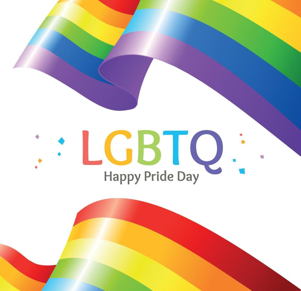 Realistic Detailed 3d Lgbtq Happy Pride Day Card Poster Banner. Vector