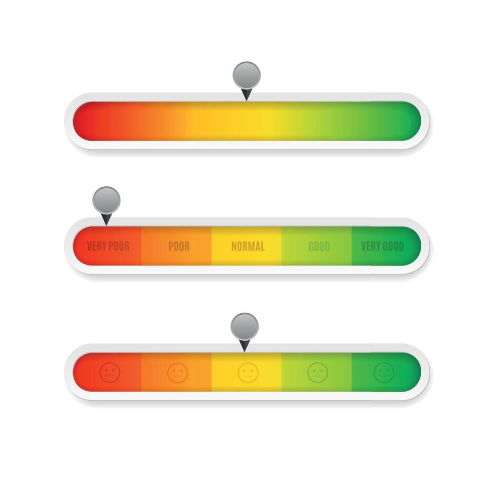 Realistic Detailed 3d Level Indicator Set. Vector