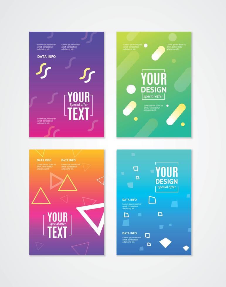 Abstract Trendy Geometric Style Element Banner Ad Poster Card Set. Vector