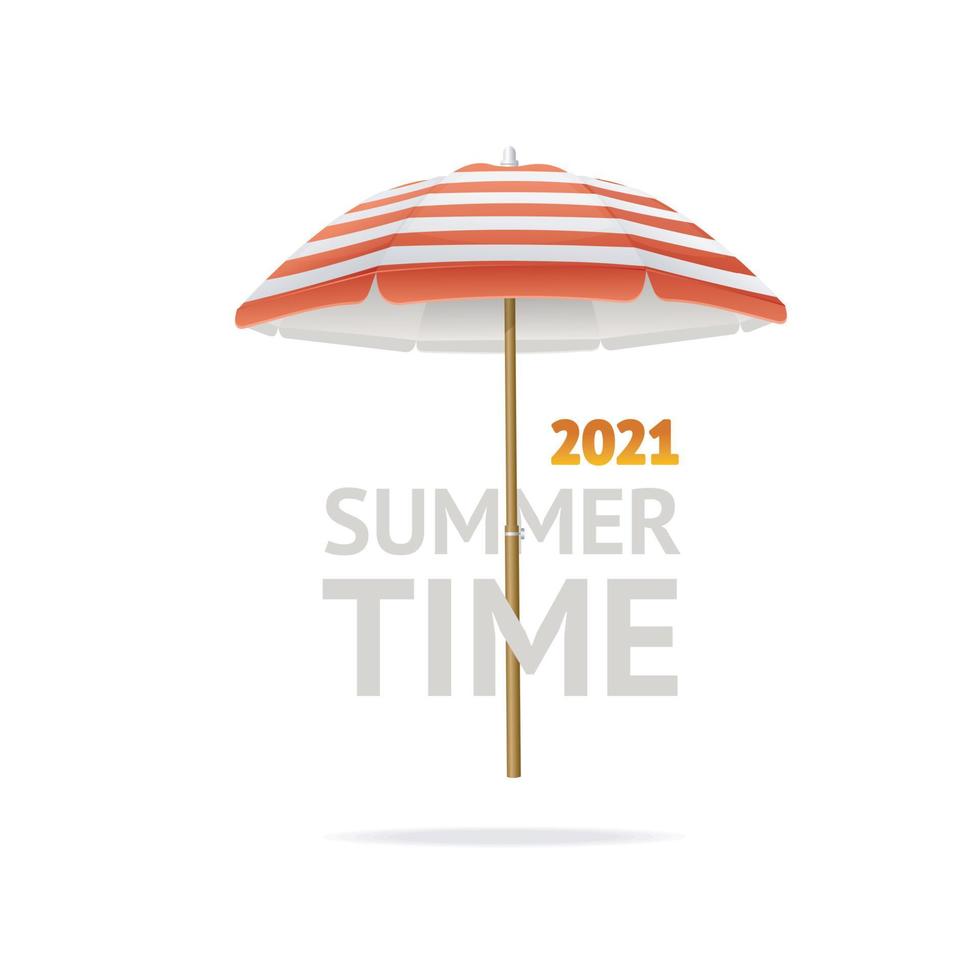 Realistic Detailed 3d Sun Umbrella Banner Concept Ad Poster Card. Vector