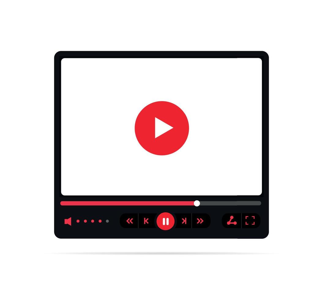 Template Video Player Screen with Play Button Concept. Vector