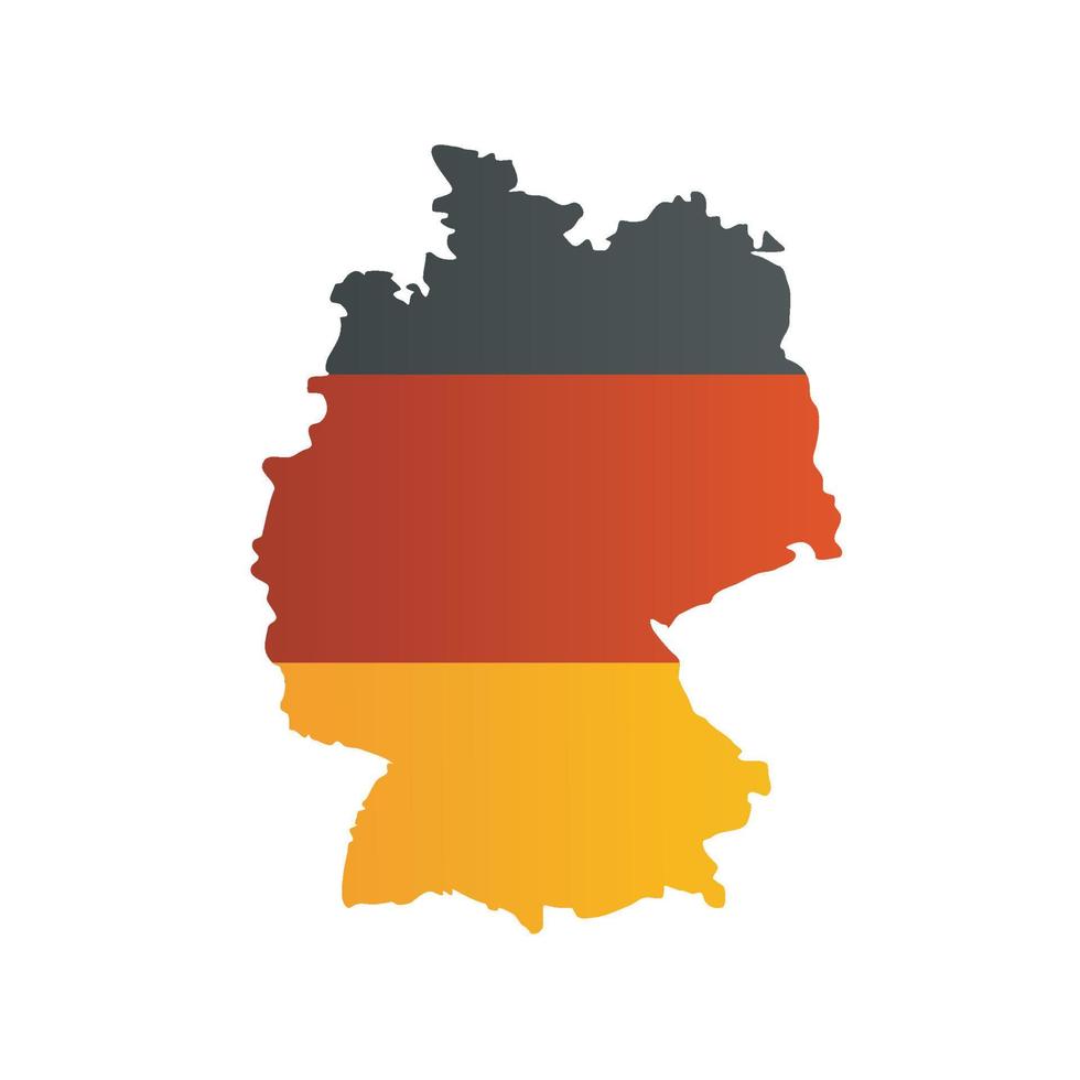 Realistic 3d Detailed Germany Flag on a Map Shape. Vector