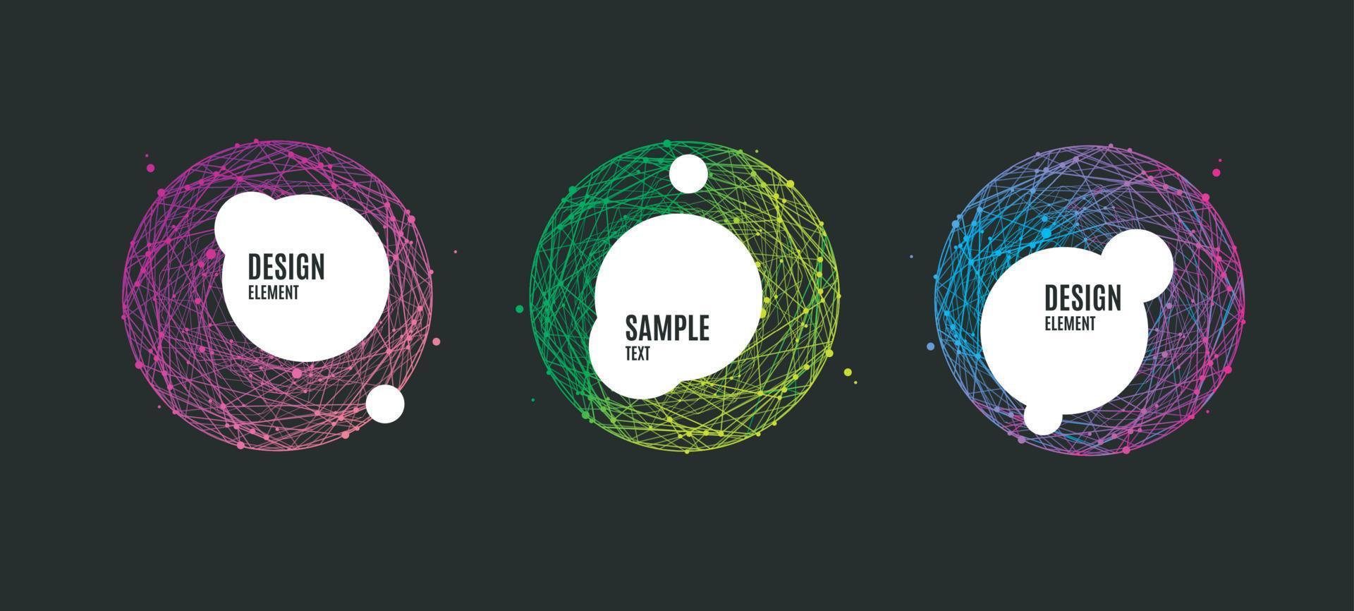 Circle Banner on a Geometric Polygonal Abstract Sphere Set. Vector