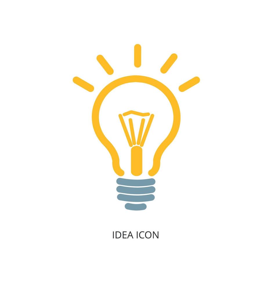 Electric Illumination Light Bulb Idea Icon. Vector
