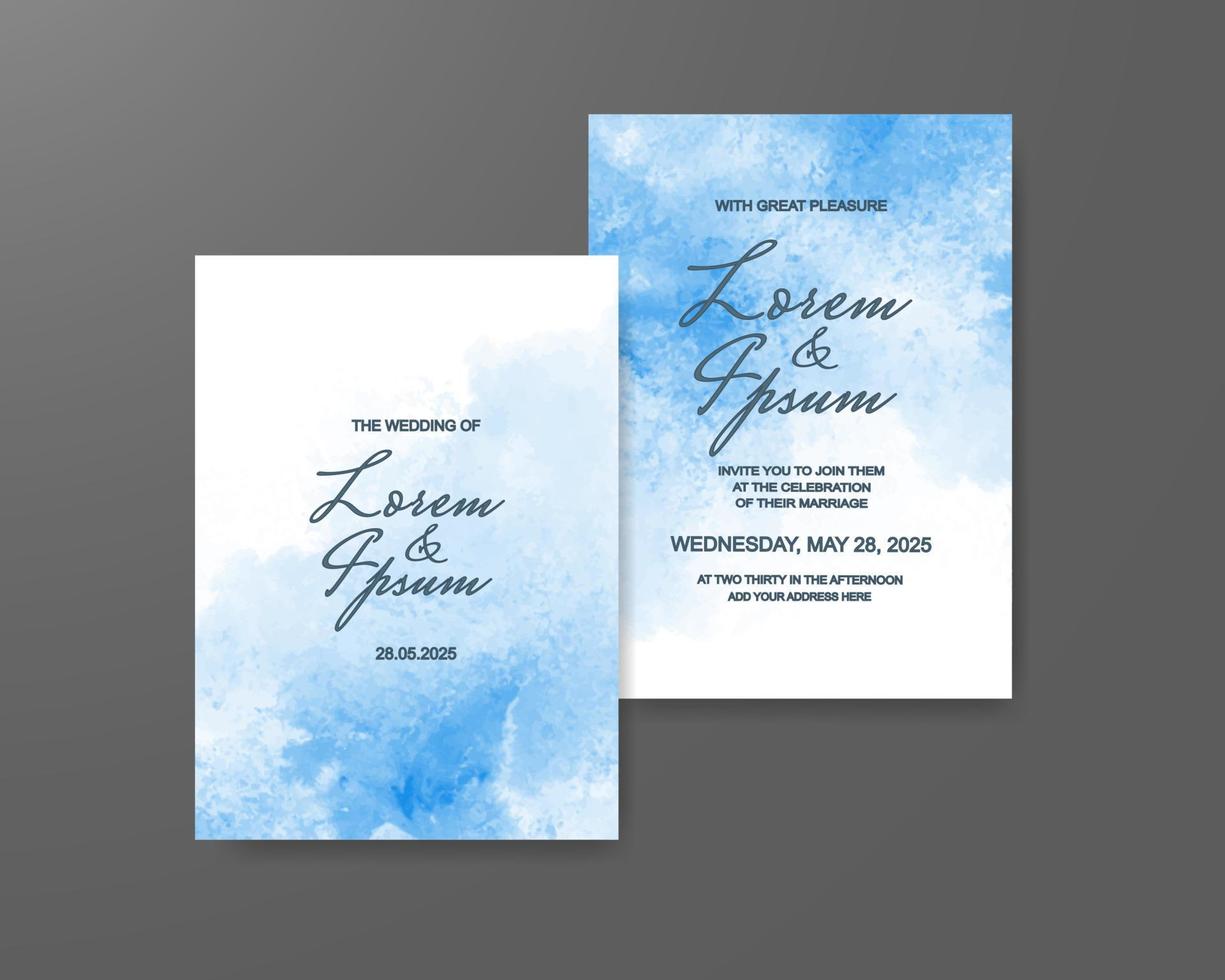 Wedding invitation with abstract watercolor background vector