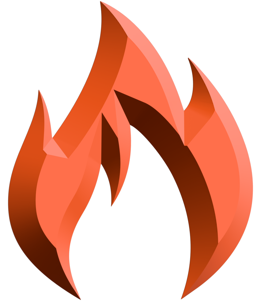 fogo da chama do ícone 3d png