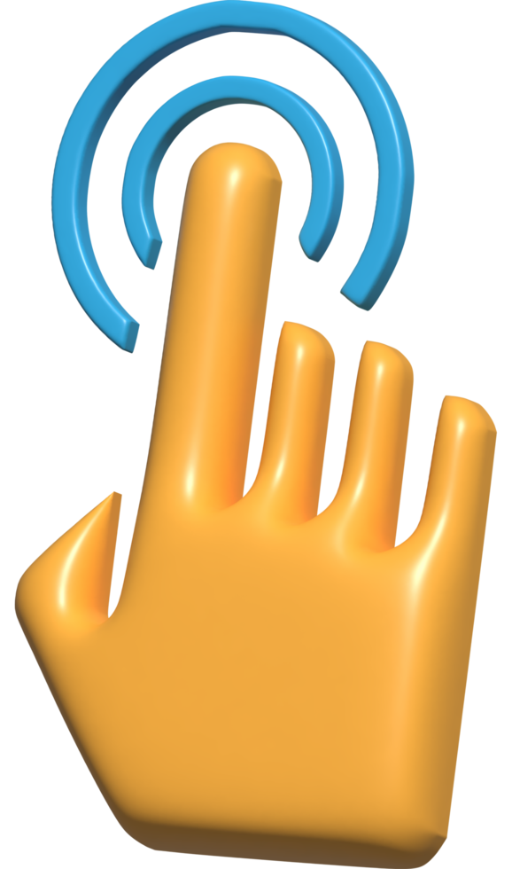 hand touch icon 3d png