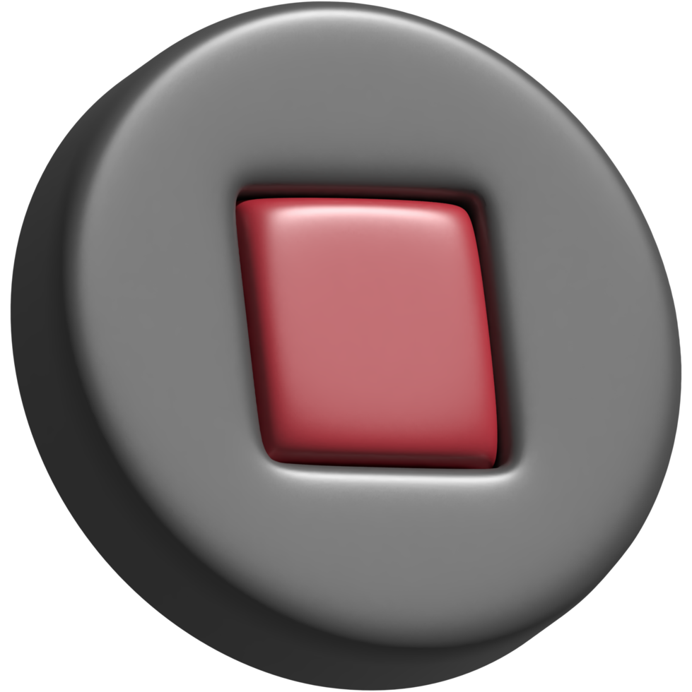 bouton d'arrêt de l'icône 3d png